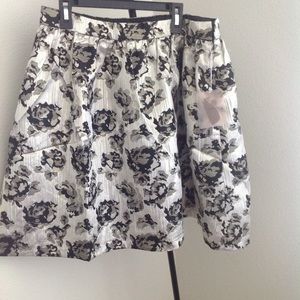 NEW METALLIC FLORAL FLOWER SKIRT black skirt